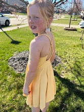 Load image into Gallery viewer, Yellow Swiss dot twirl dress
