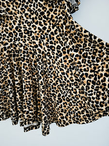 Brown animal print twirl dress