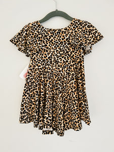 Brown animal print twirl dress