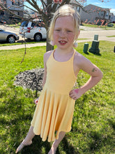 Load image into Gallery viewer, Yellow Swiss dot twirl dress
