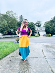 Kids color-blocked maxi