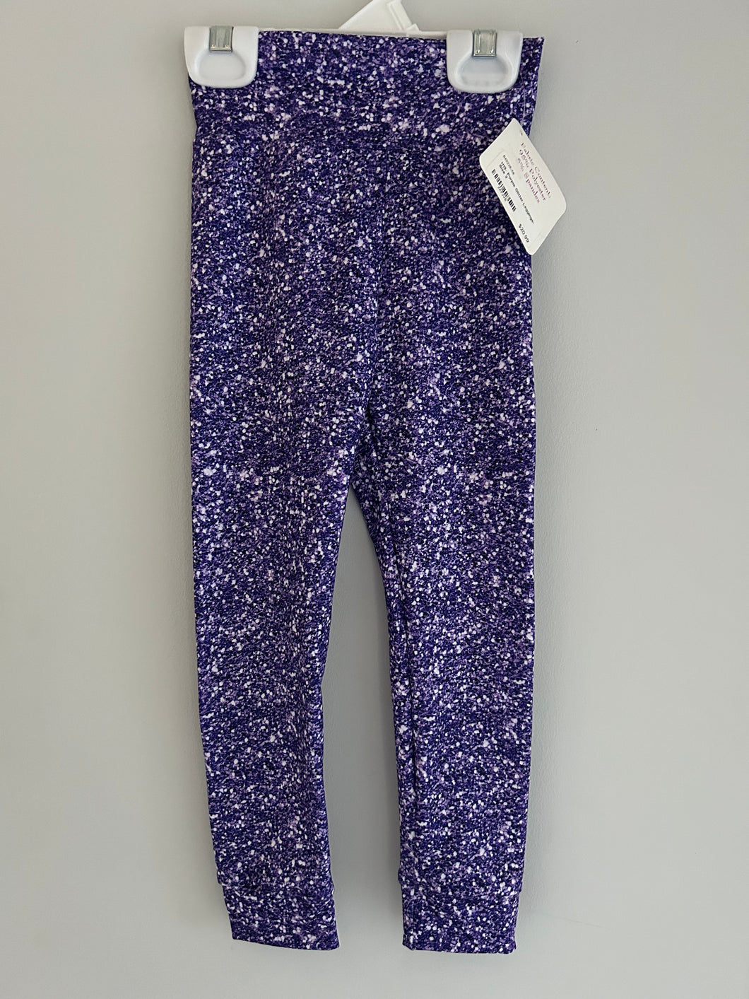 Purple glitter leggings