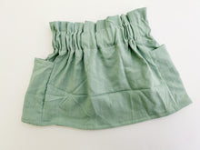 Load image into Gallery viewer, Mint stretch linen paperbag pocket skirt
